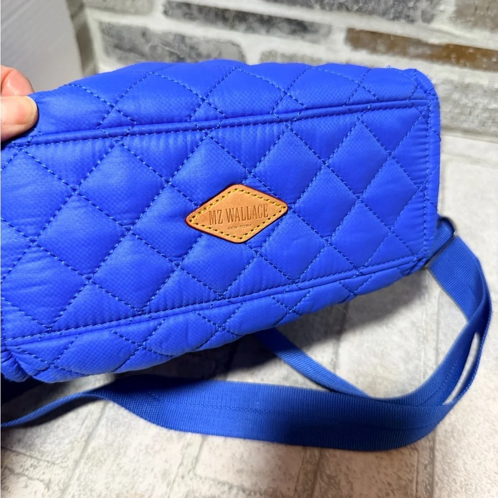 MZ WALLACE Mini Box Tote Crossbody Bag Blue Quilted RARE color - Picture 10 of 10